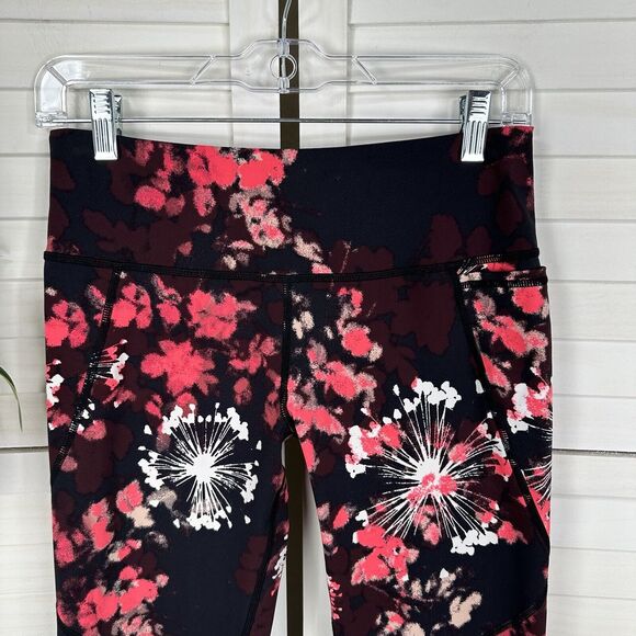 Sweaty‎ Betty The Power 7/8 Length Leggings Black Coral Pink Fireworks Size S - Picture 2 of 9